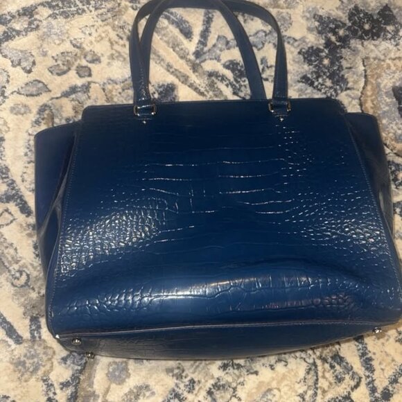 Kate Spade Croc Embossed Bristol Drive Elissa Tote Bag Blue - Picture 5 of 10